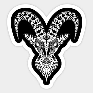 the goat in mexican pattern ecopop art Sticker